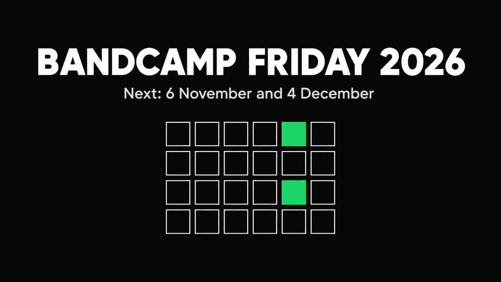 Bandcamp Friday 2026: the remaining dates, 6 November and 4 December, and what artists keep