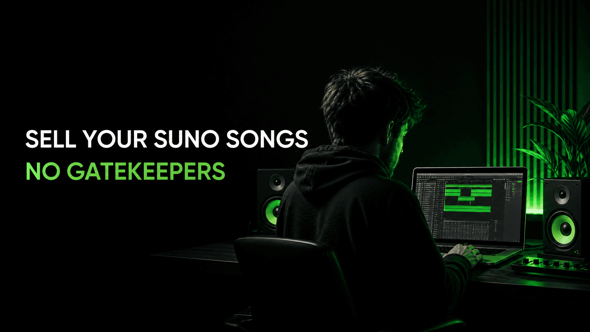 Sell your Suno songs with no gatekeepers — an independent producer working in a home studio