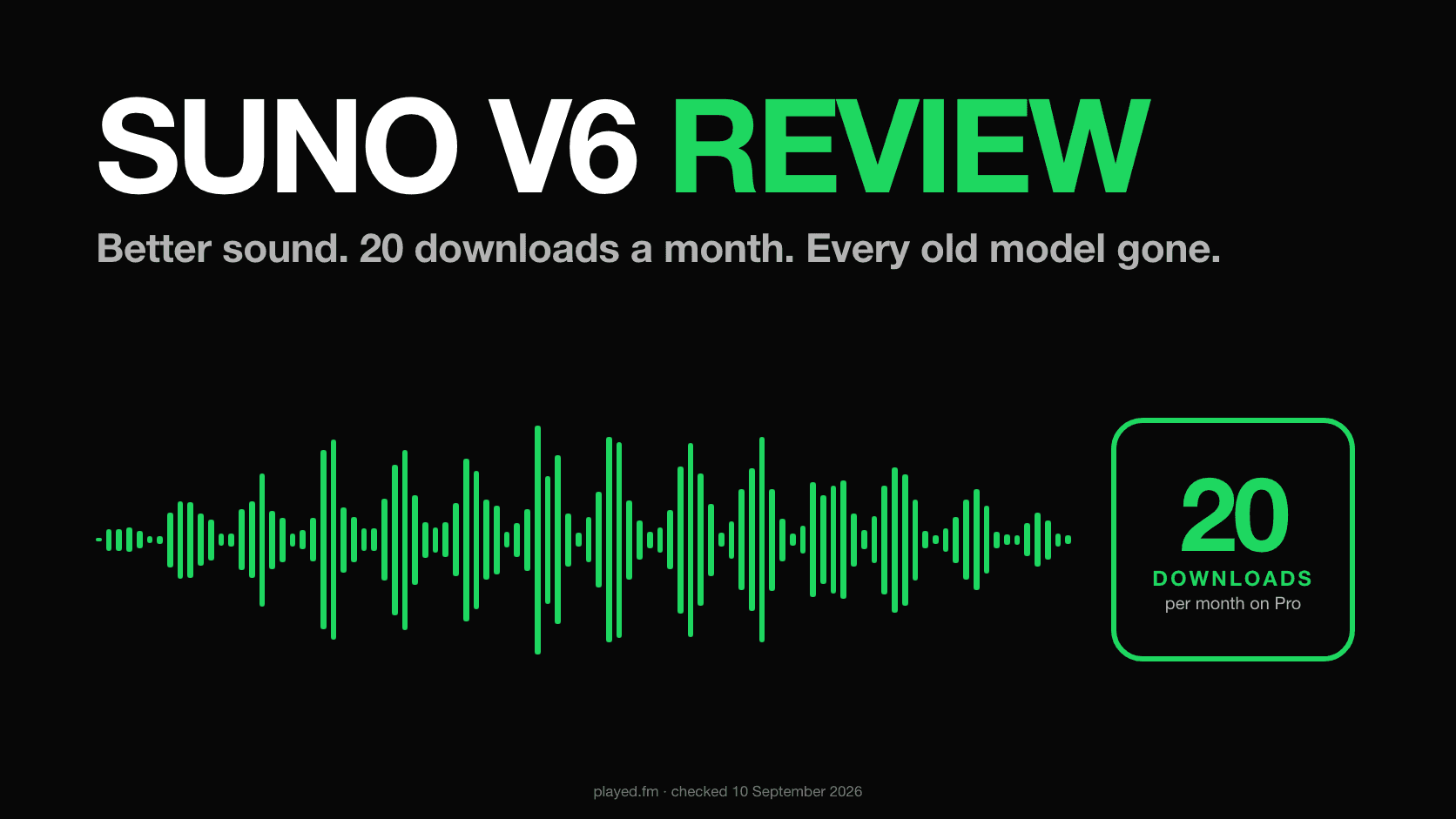 Suno V6 review — better sound, 20 downloads a month, every old model gone