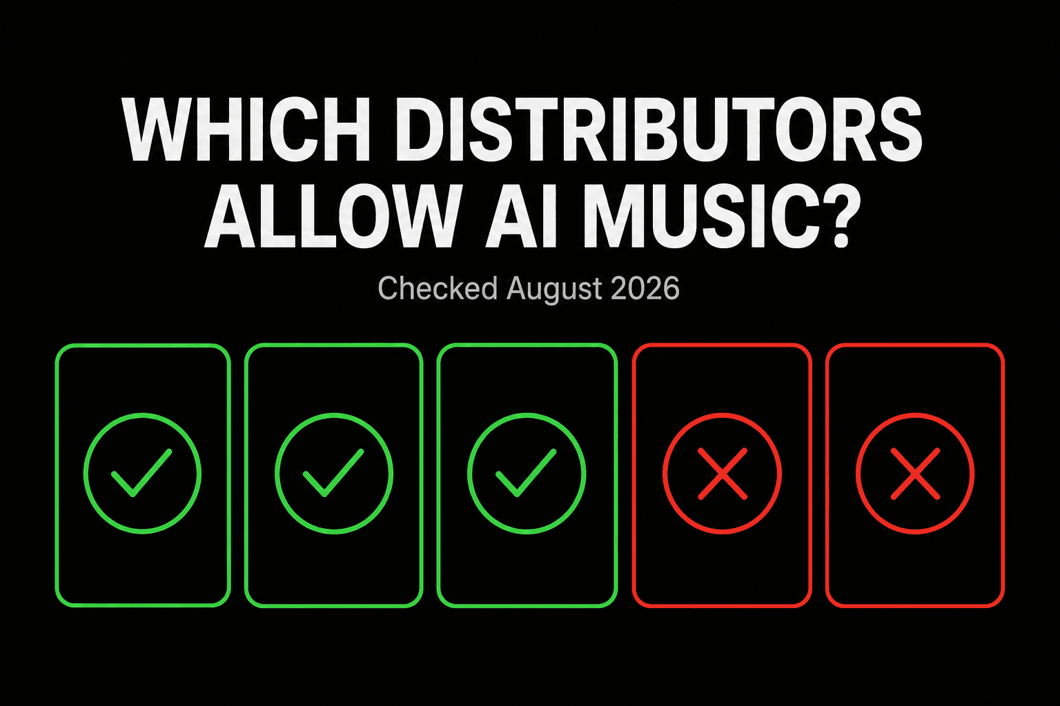Which music distributors allow AI music, checked August 2026